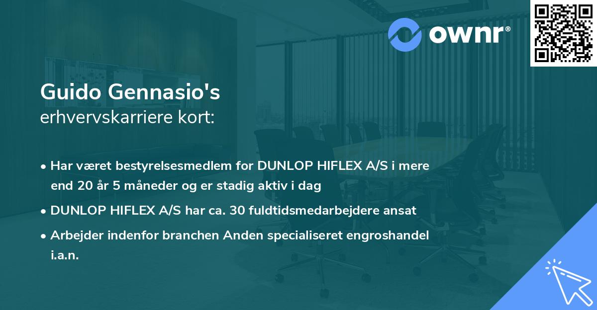 Guido Gennasio's erhvervskarriere kort
