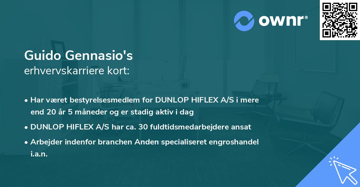 Guido Gennasio's erhvervskarriere kort
