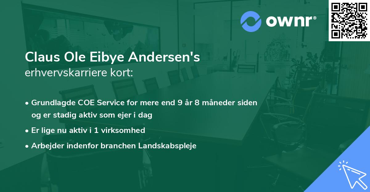 Claus Ole Eibye Andersen's erhvervskarriere kort