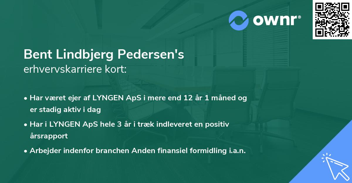 Bent Lindbjerg Pedersen's erhvervskarriere kort