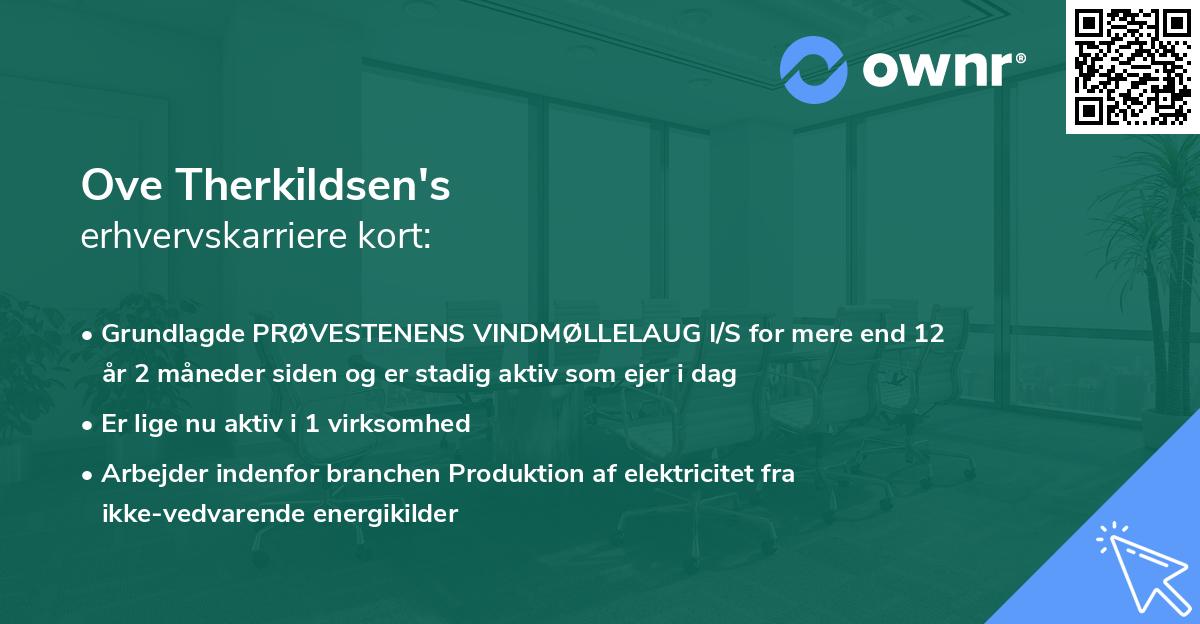 Ove Therkildsen's erhvervskarriere kort