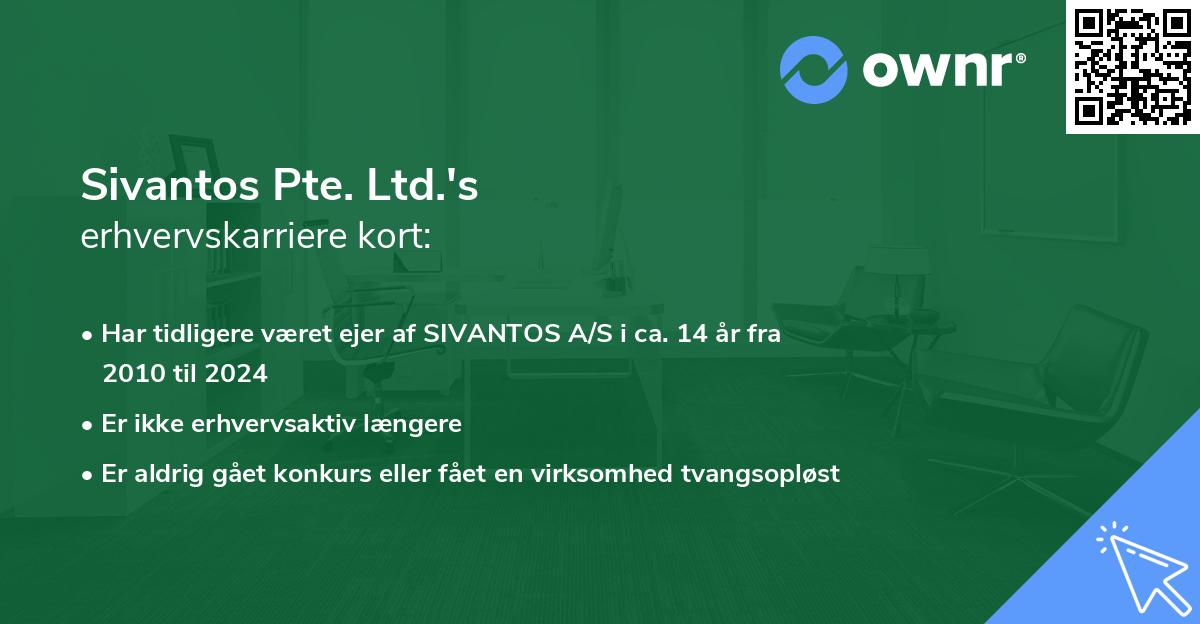 Sivantos Pte. Ltd.'s erhvervskarriere kort