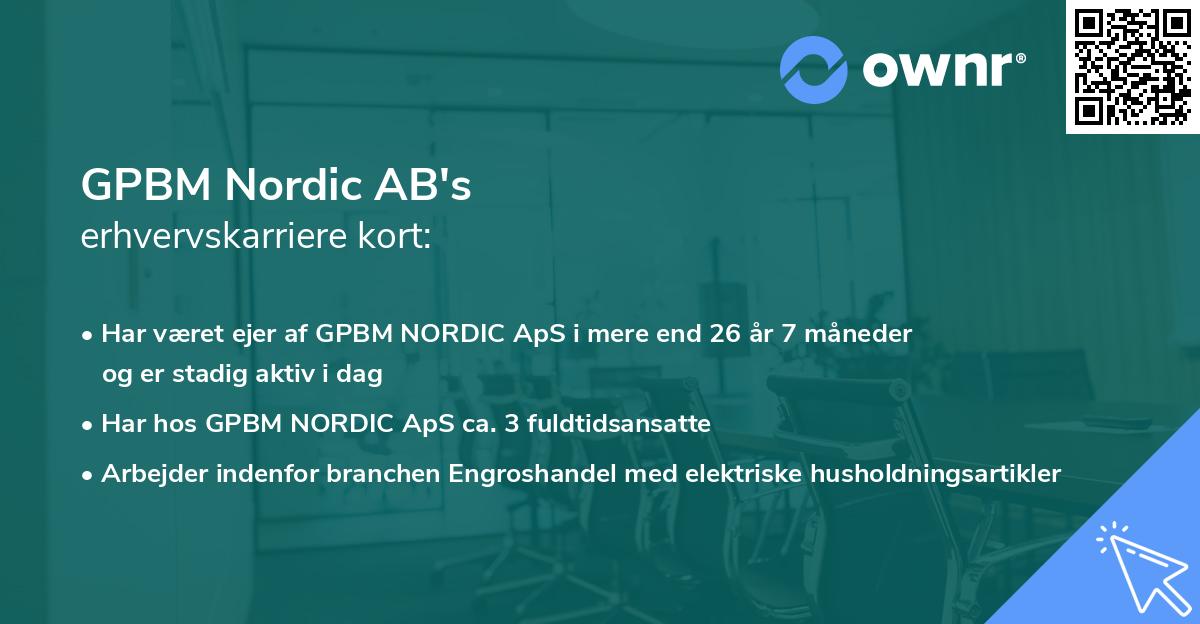 GPBM Nordic AB's erhvervskarriere kort