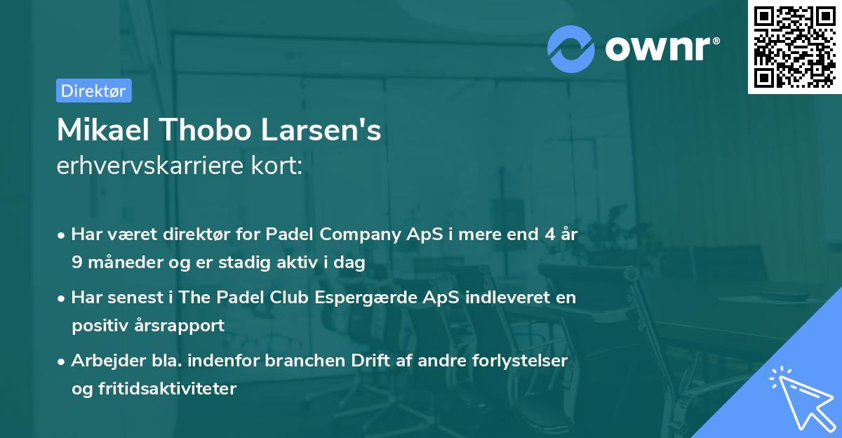 Mikael Thobo Larsen's erhvervskarriere kort