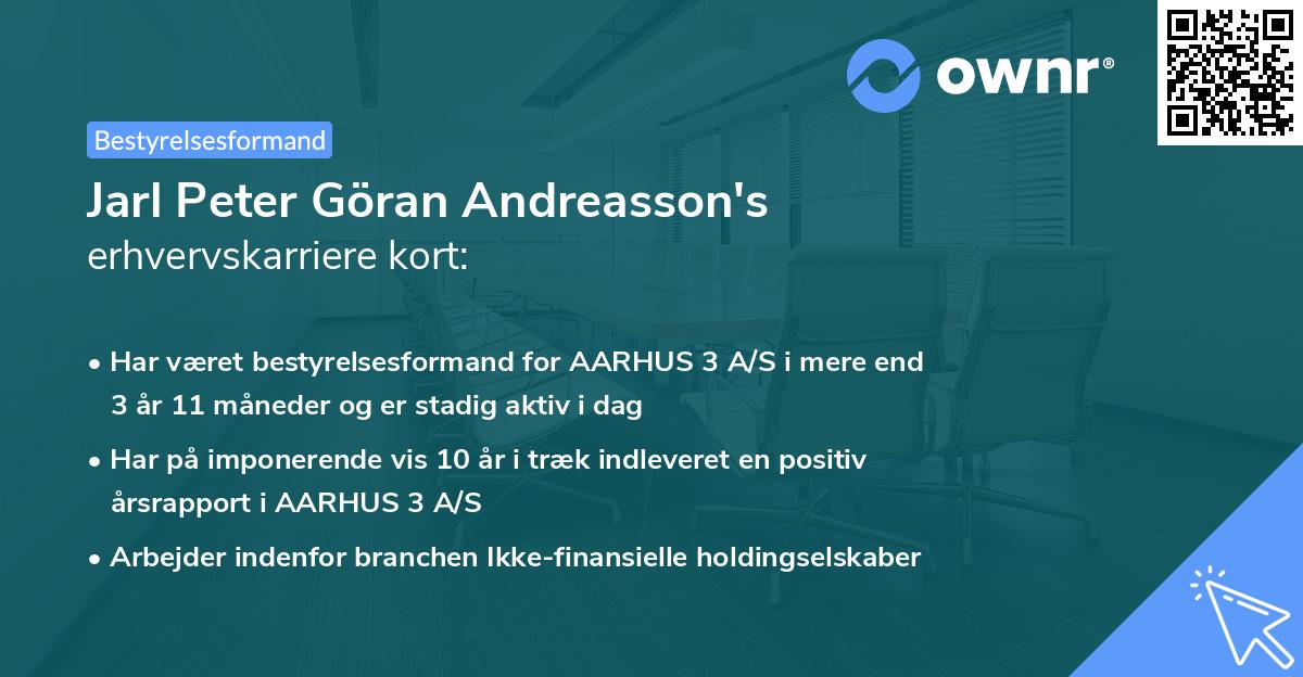 Jarl Peter Göran Andreasson's erhvervskarriere kort