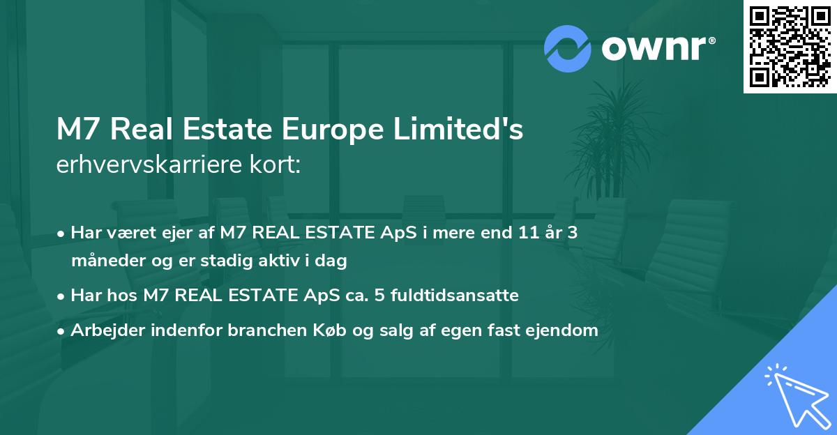 M7 Real Estate Europe Limited's erhvervskarriere kort