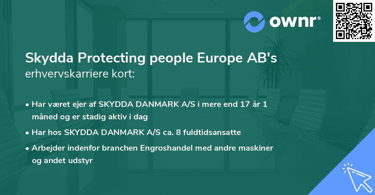 Skydda Protecting people Europe AB's erhvervskarriere kort