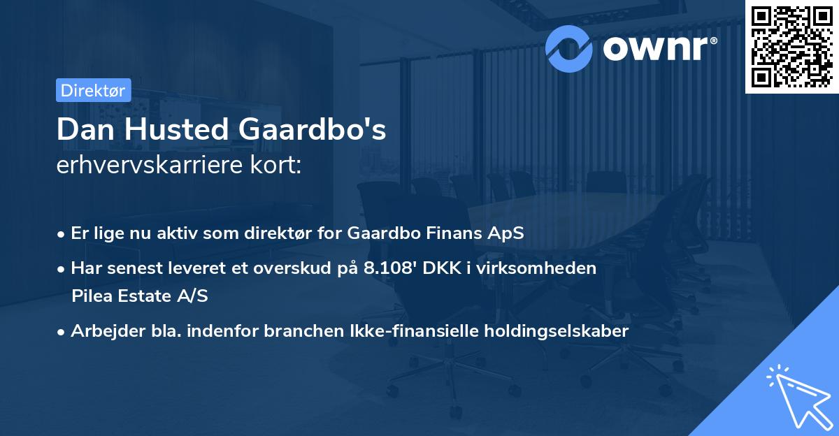 Dan Husted Gaardbo's erhvervskarriere kort