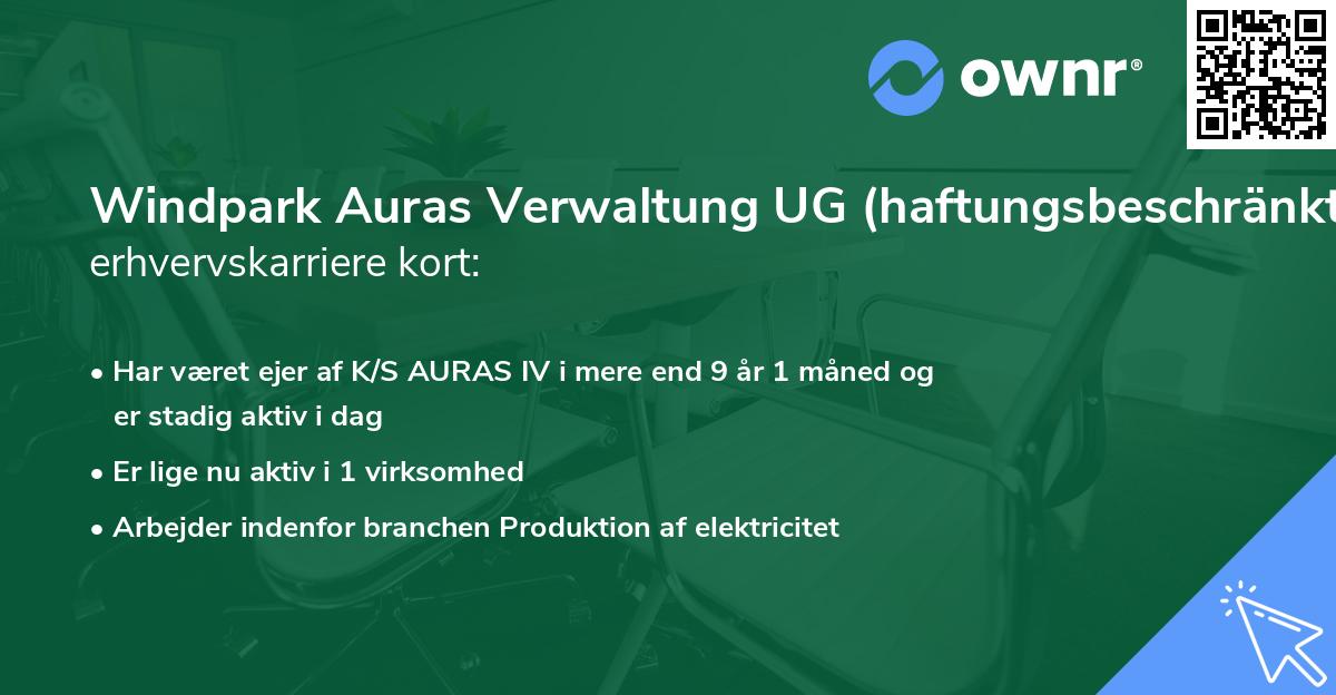 Windpark Auras Verwaltung UG (haftungsbeschränkt)'s erhvervskarriere kort