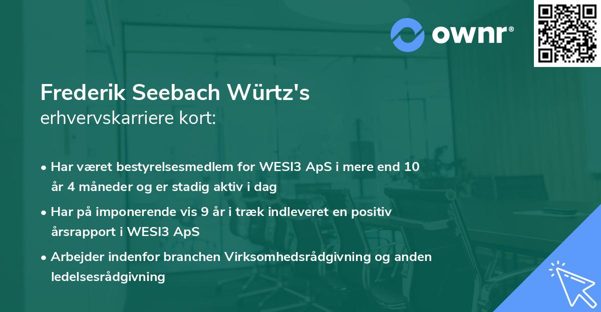 Frederik Seebach Würtz's erhvervskarriere kort