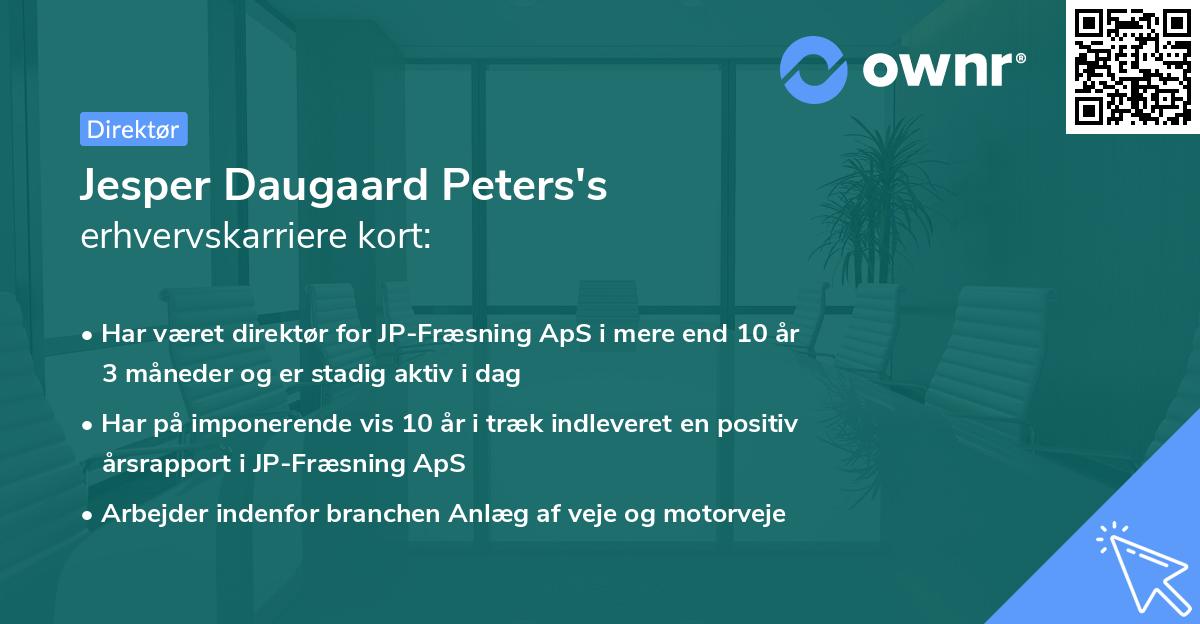 Jesper Daugaard Peters's erhvervskarriere kort