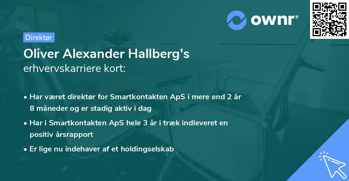 Oliver Alexander Hallberg's erhvervskarriere kort