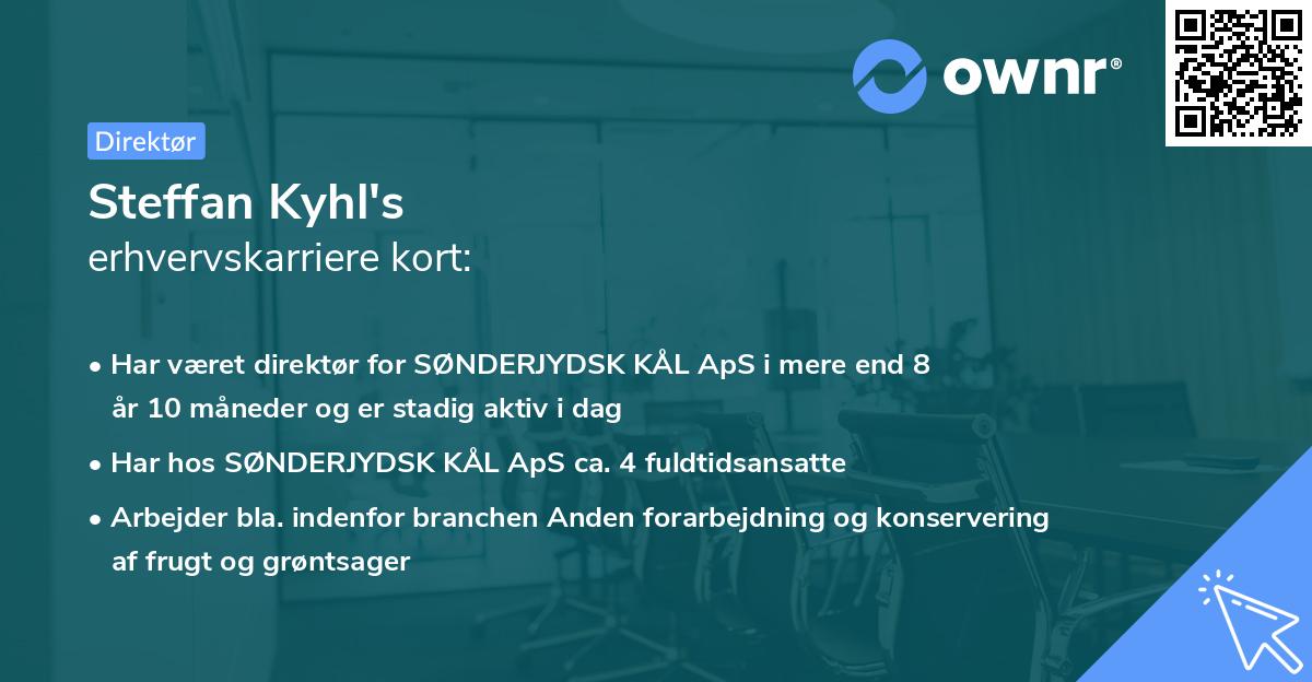 Steffan Kyhl's erhvervskarriere kort