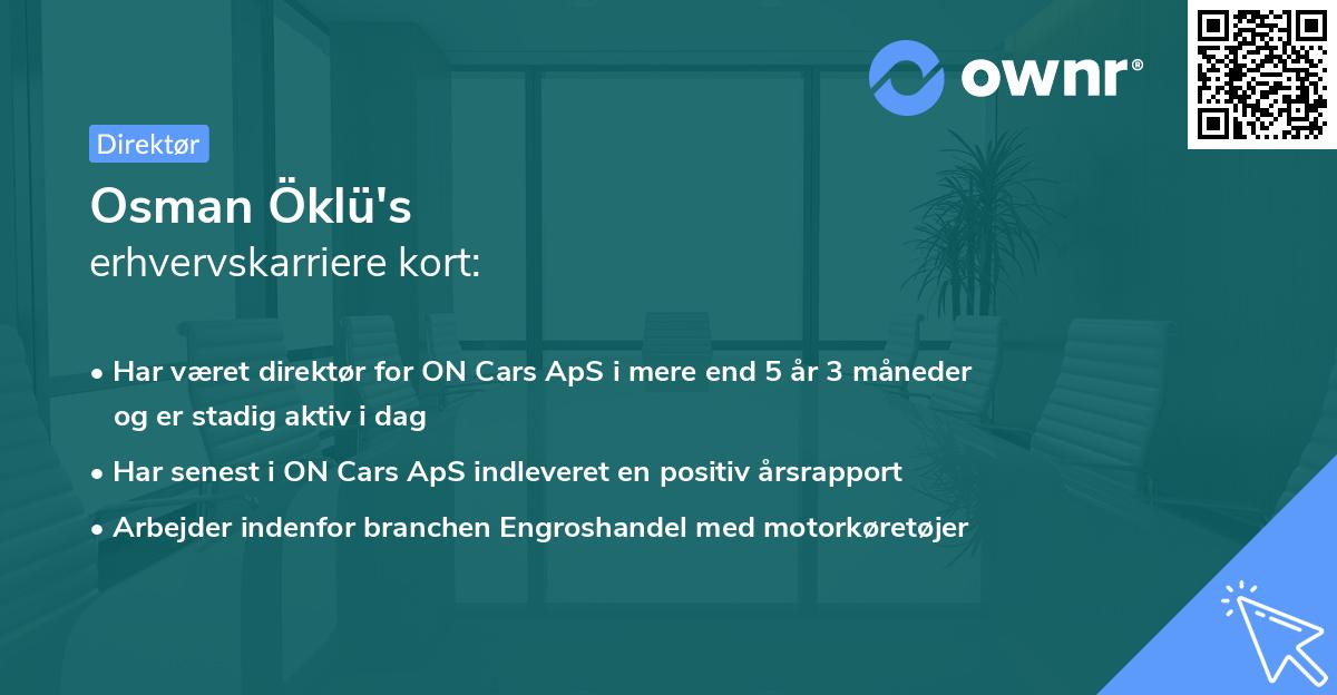 Osman Öklü's erhvervskarriere kort