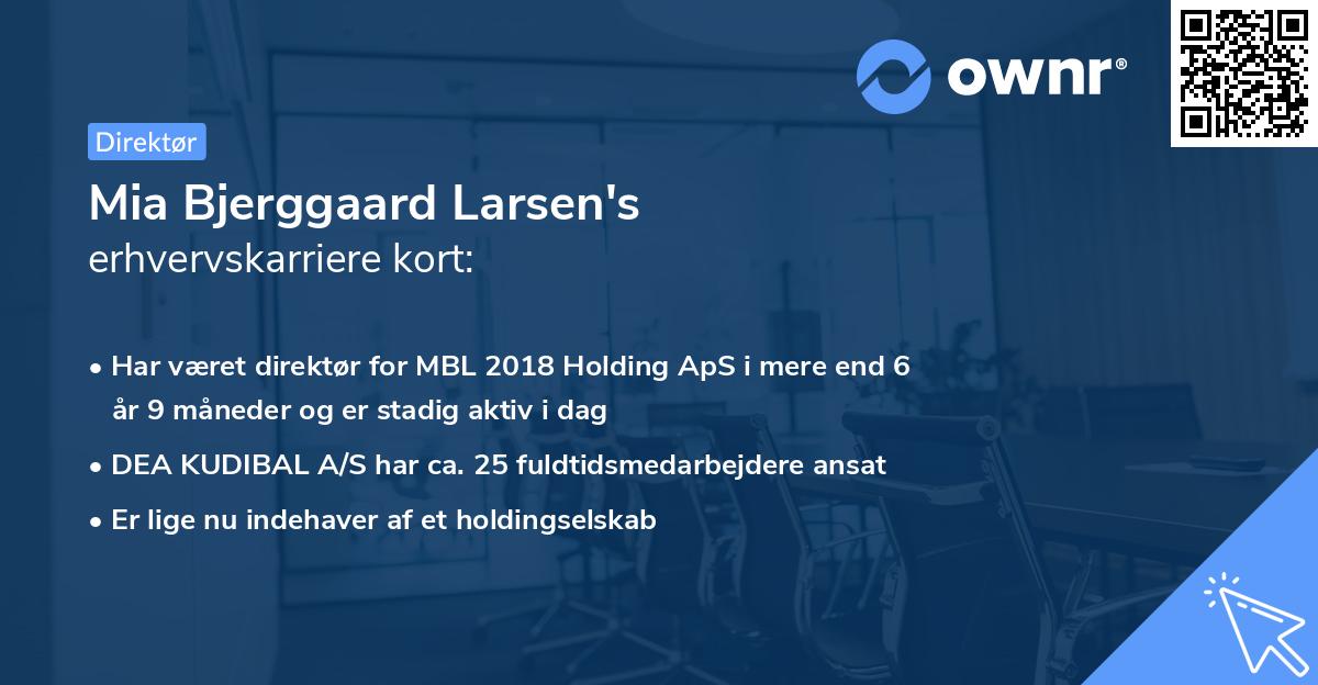 Mia Bjerggaard Larsen's erhvervskarriere kort