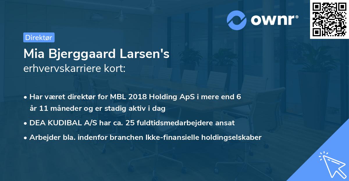 Mia Bjerggaard Larsen's erhvervskarriere kort