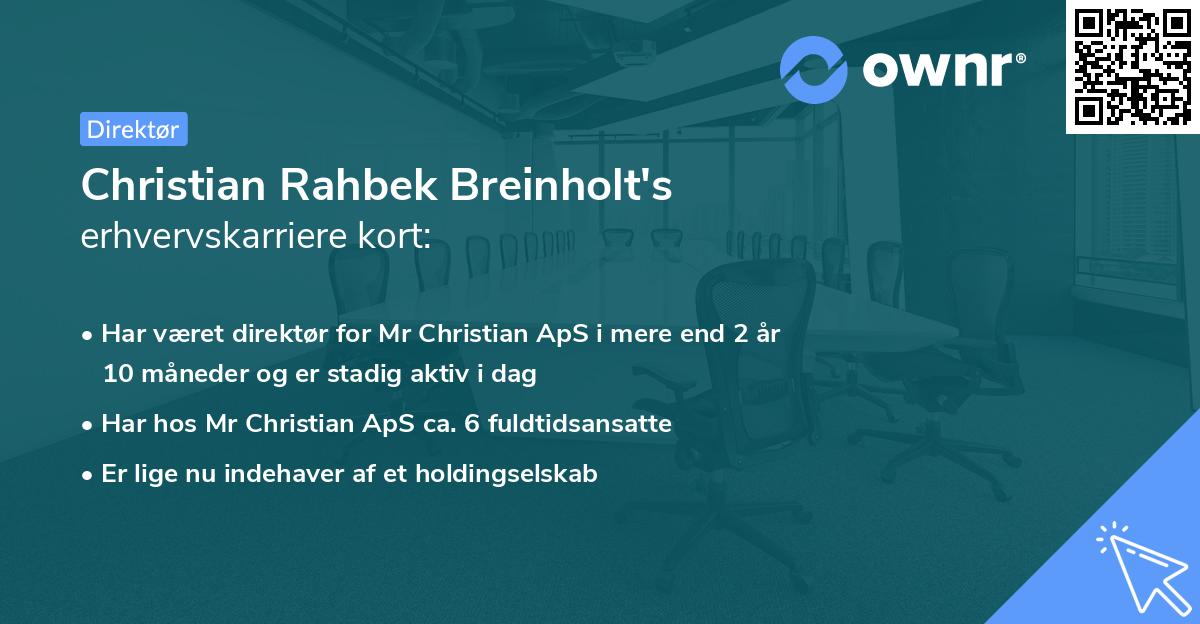 Christian Rahbek Breinholt's erhvervskarriere kort