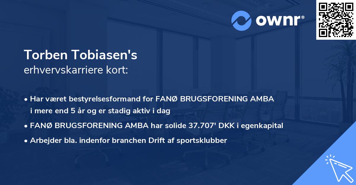 Torben Tobiasen's erhvervskarriere kort