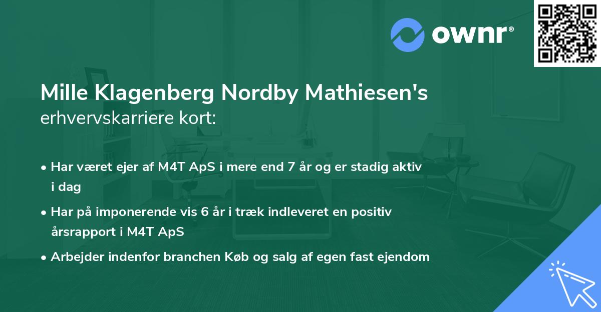 Mille Klagenberg Nordby Mathiesen's erhvervskarriere kort