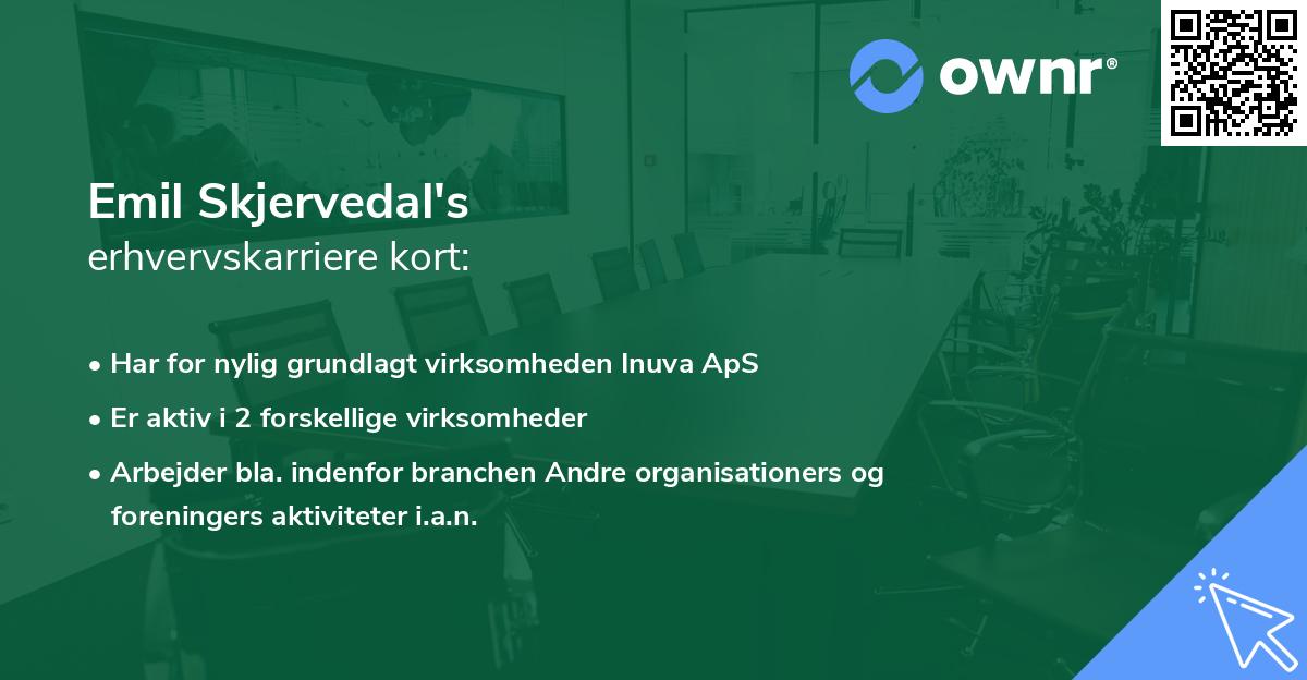 Emil Skjervedal's erhvervskarriere kort