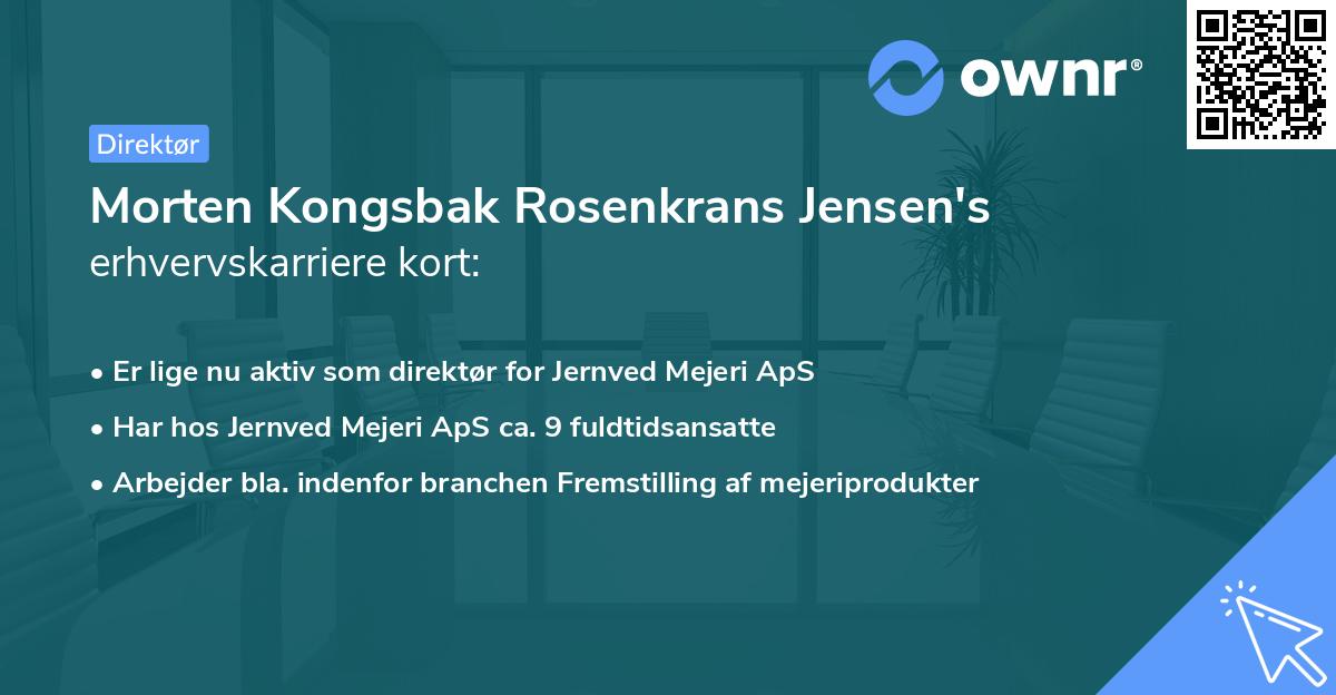 Morten Kongsbak Rosenkrans Jensen's erhvervskarriere kort