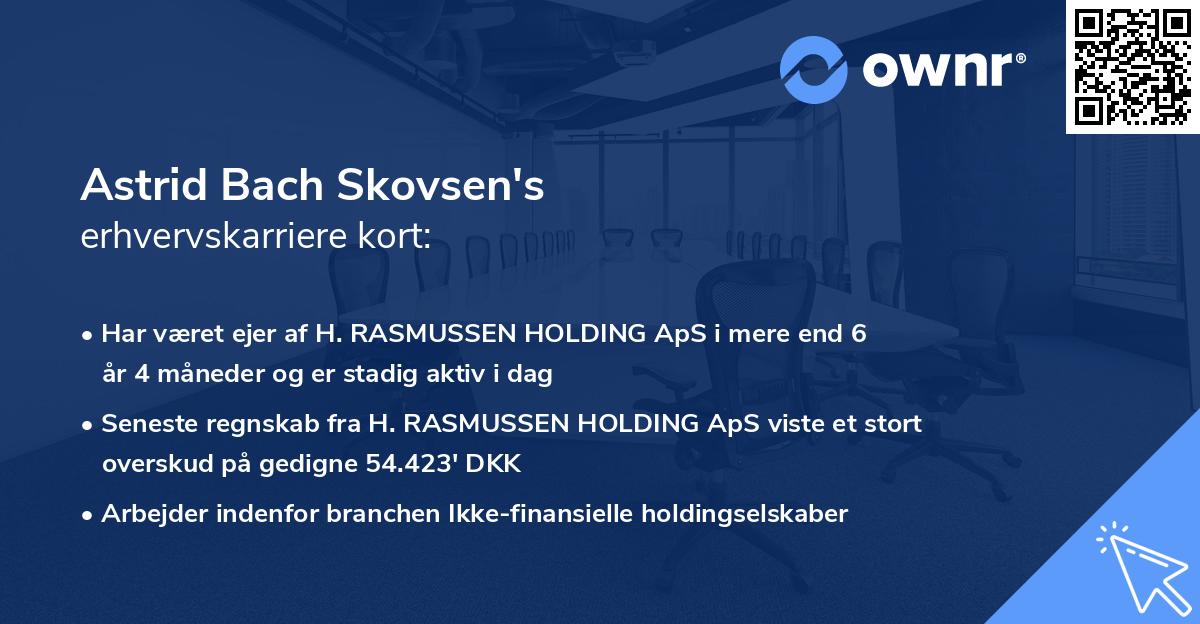 Astrid Bach Skovsen's erhvervskarriere kort