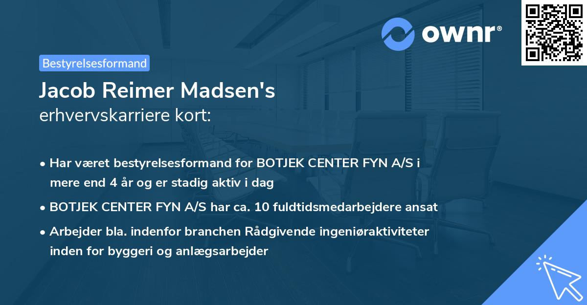 Jacob Reimer Madsen's erhvervskarriere kort