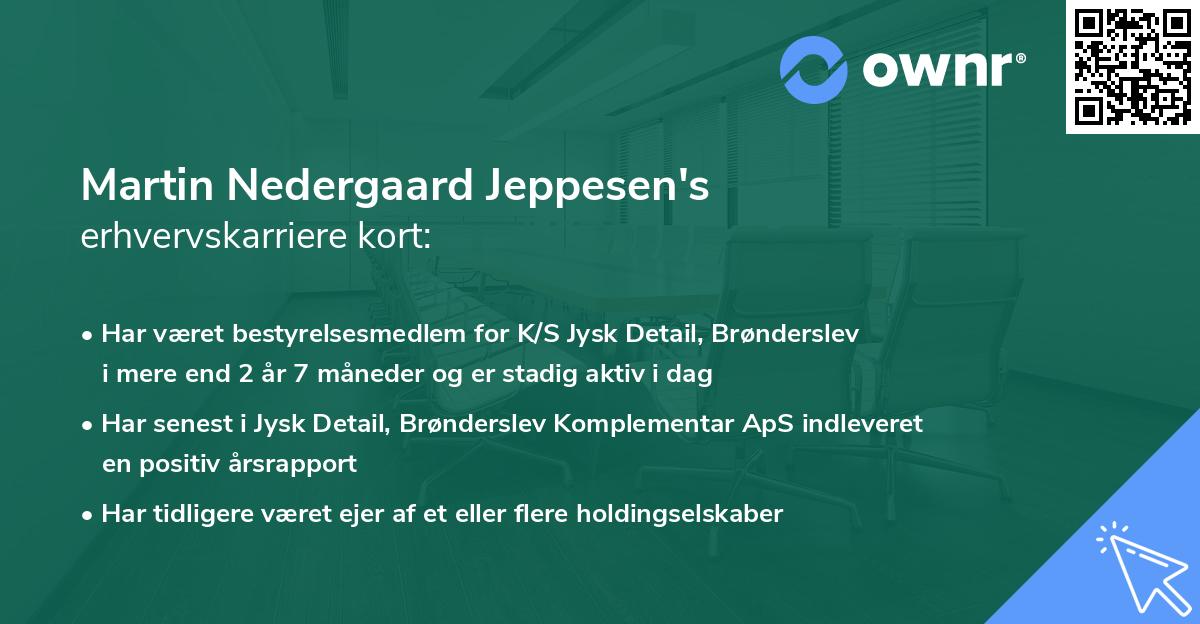 Martin Nedergaard Jeppesen's erhvervskarriere kort