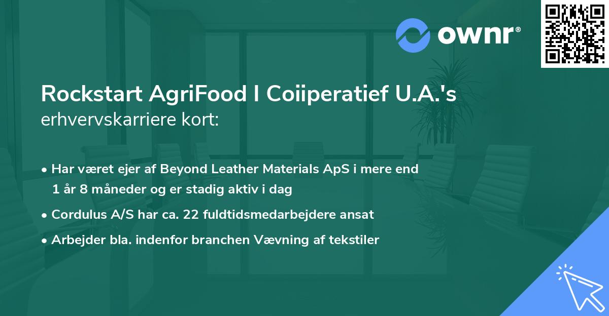 Rockstart AgriFood I Coiiperatief U.A.'s erhvervskarriere kort