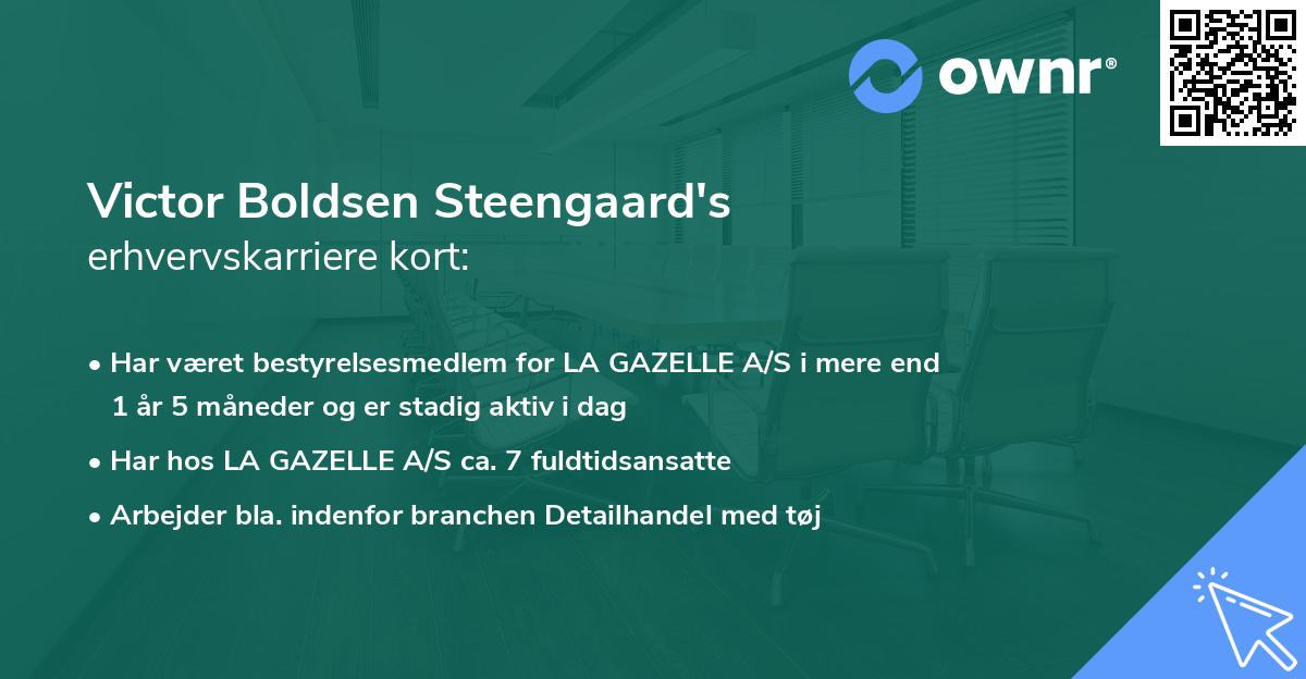 Victor Boldsen Steengaard's erhvervskarriere kort