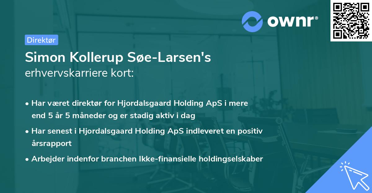 Simon Kollerup Søe-Larsen's erhvervskarriere kort
