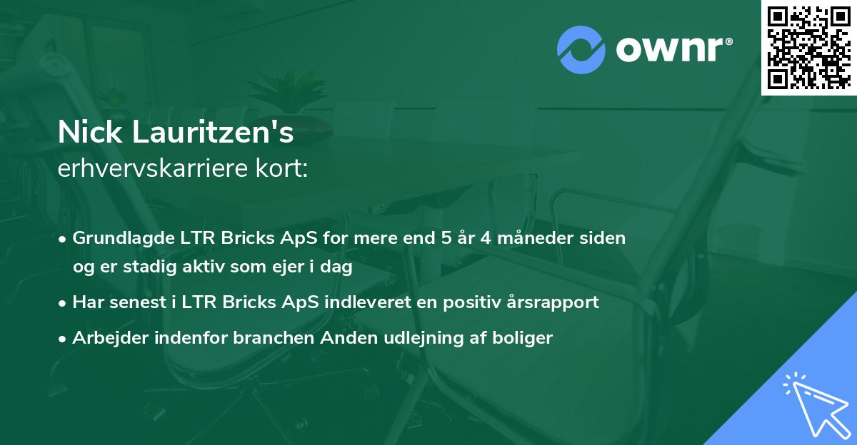 Nick Lauritzen's erhvervskarriere kort