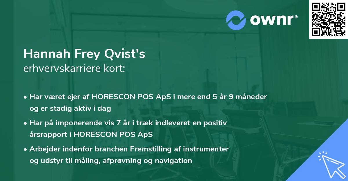 Hannah Frey Qvist's erhvervskarriere kort