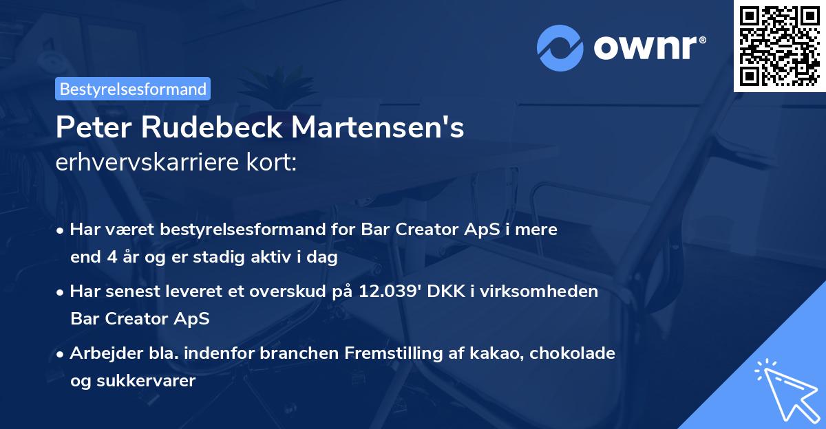 Peter Rudebeck Martensen's erhvervskarriere kort