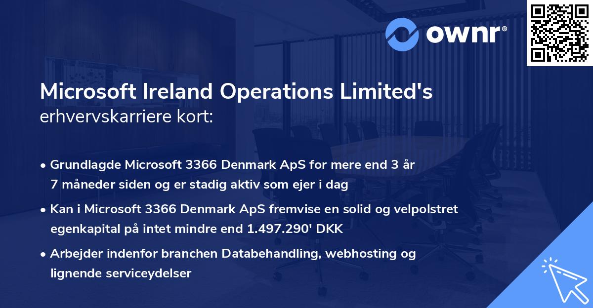 Microsoft Ireland Operations Limited's erhvervskarriere kort