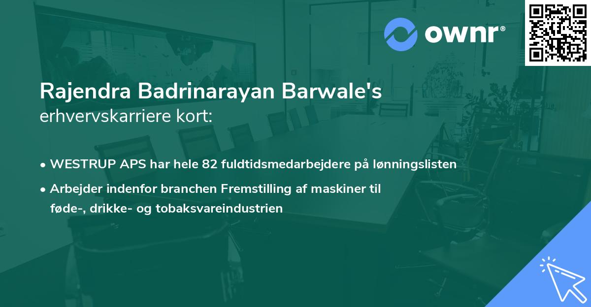 Rajendra Badrinarayan Barwale's erhvervskarriere kort