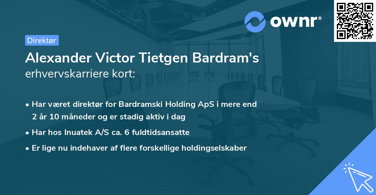 Alexander Victor Tietgen Bardram's erhvervskarriere kort