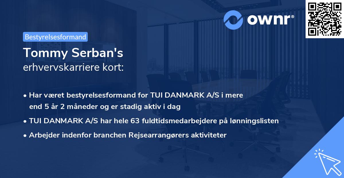Tommy Serban's erhvervskarriere kort