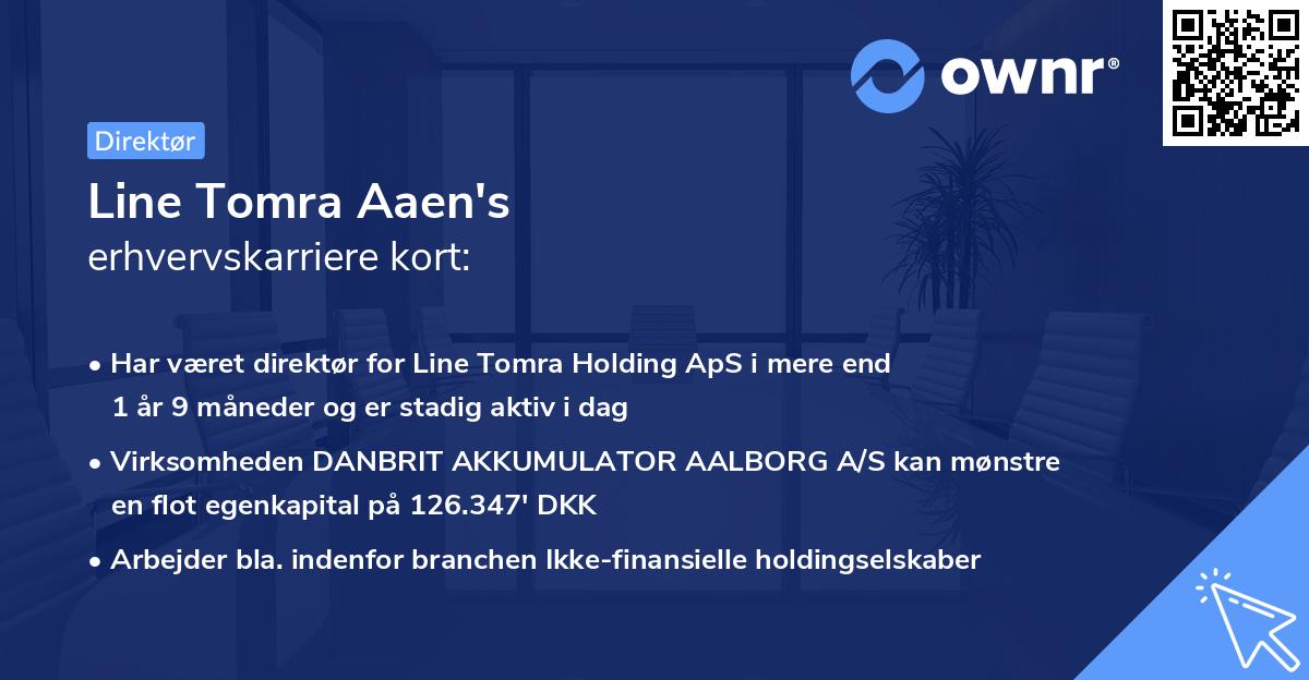 Line Tomra Aaen's erhvervskarriere kort