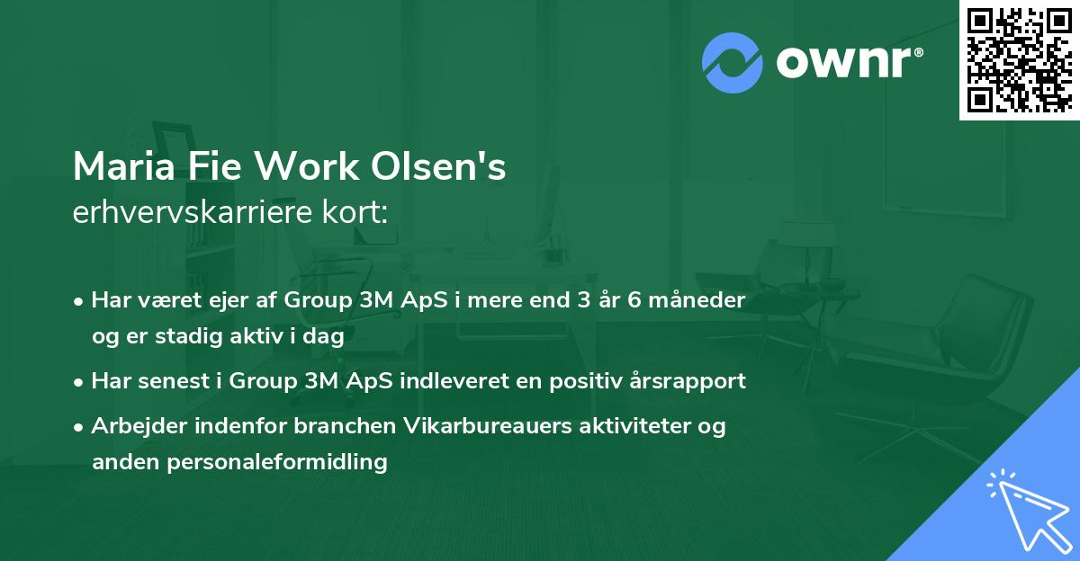Maria Fie Work Olsen's erhvervskarriere kort