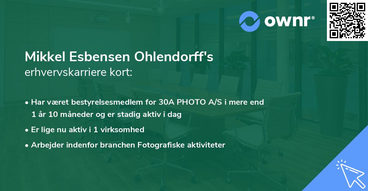 Mikkel Esbensen Ohlendorff's erhvervskarriere kort