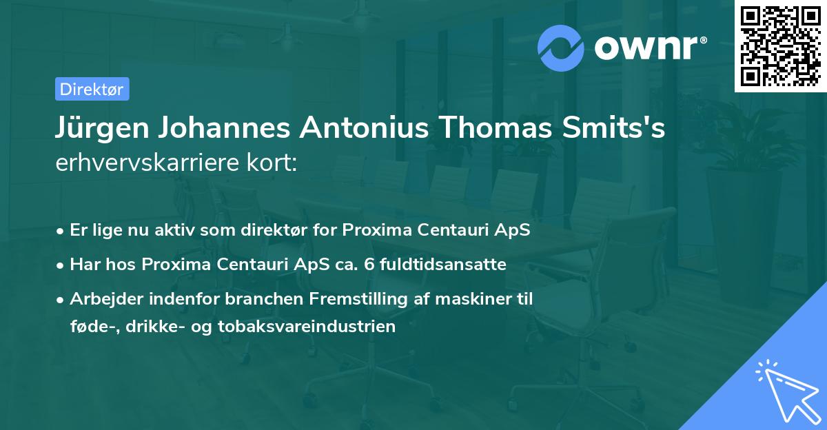 Jürgen Johannes Antonius Thomas Smits's erhvervskarriere kort