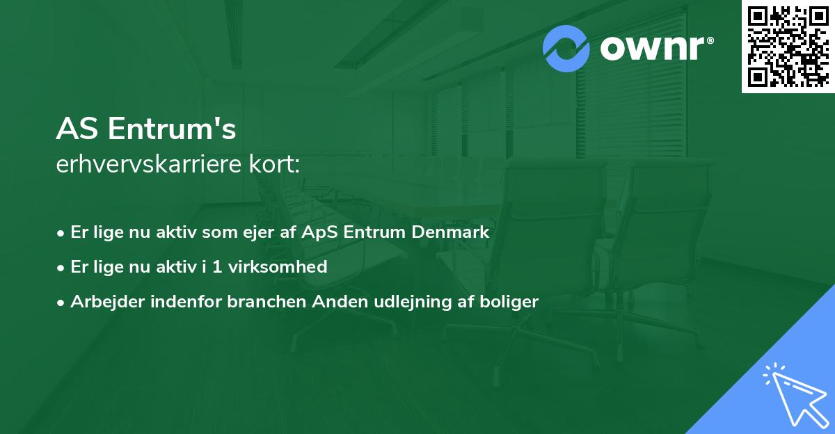 AS Entrum's erhvervskarriere kort