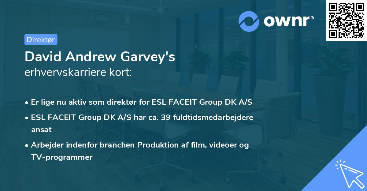 David Andrew Garvey's erhvervskarriere kort