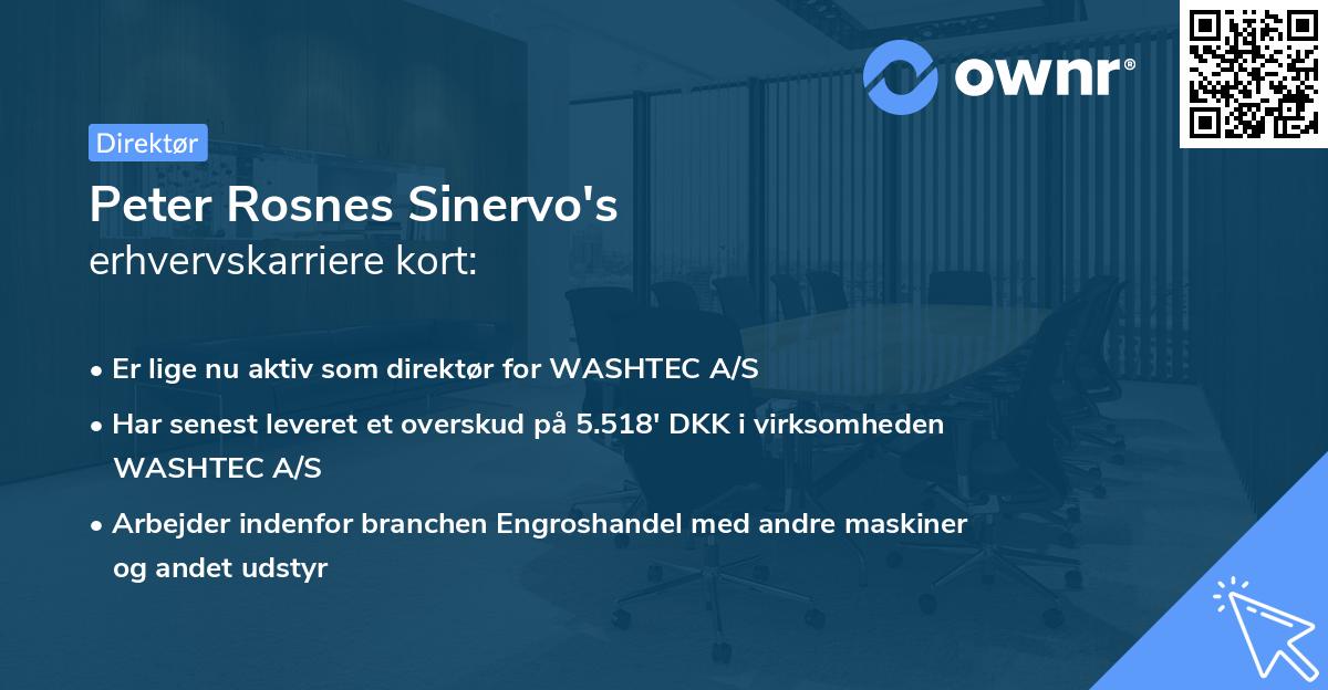 Peter Rosnes Sinervo's erhvervskarriere kort