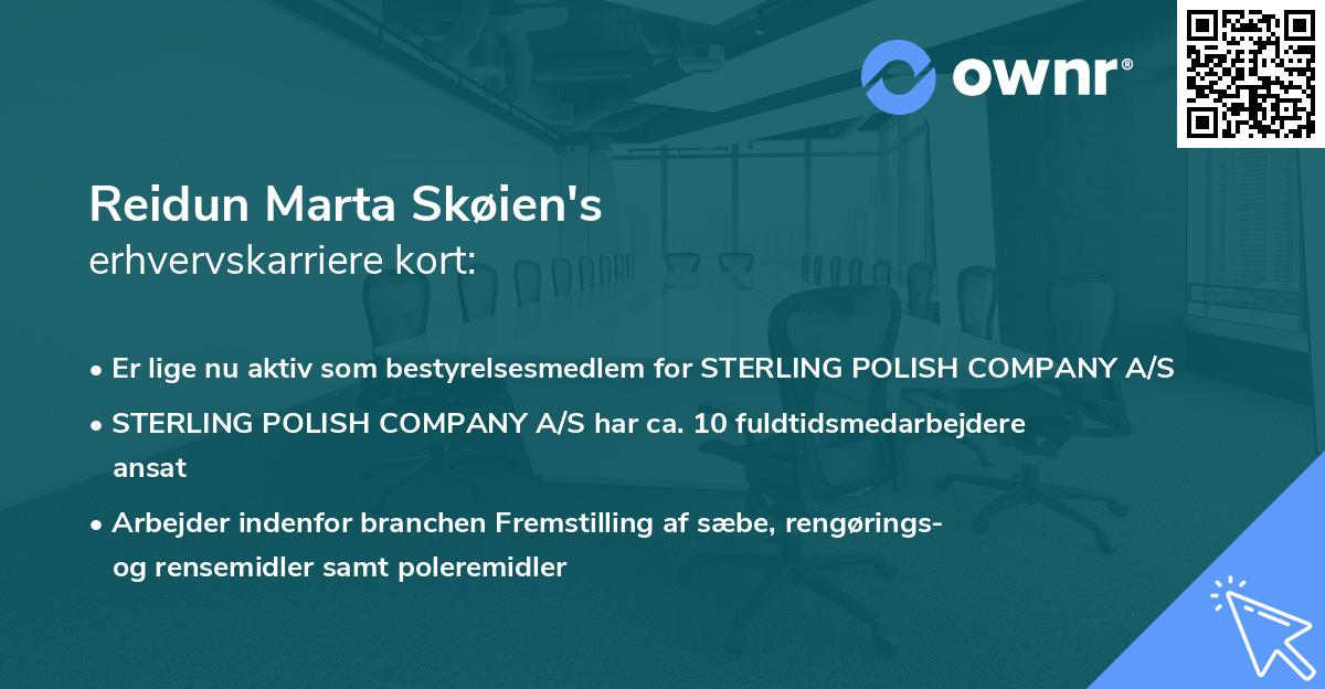 Reidun Marta Skøien's erhvervskarriere kort