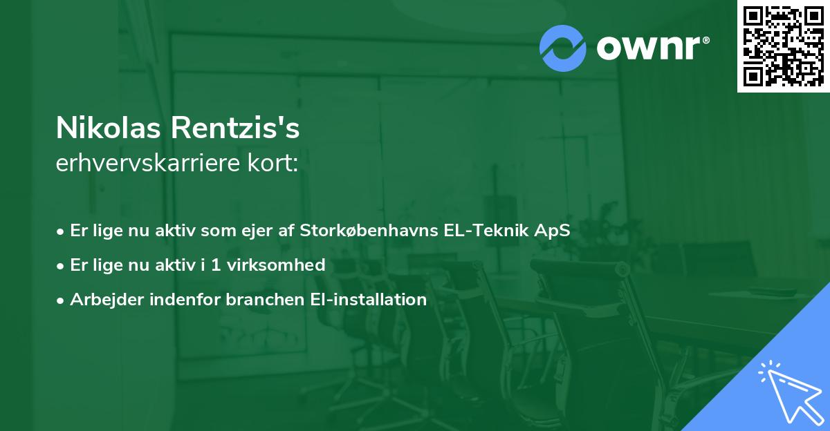 Nikolas Rentzis's erhvervskarriere kort