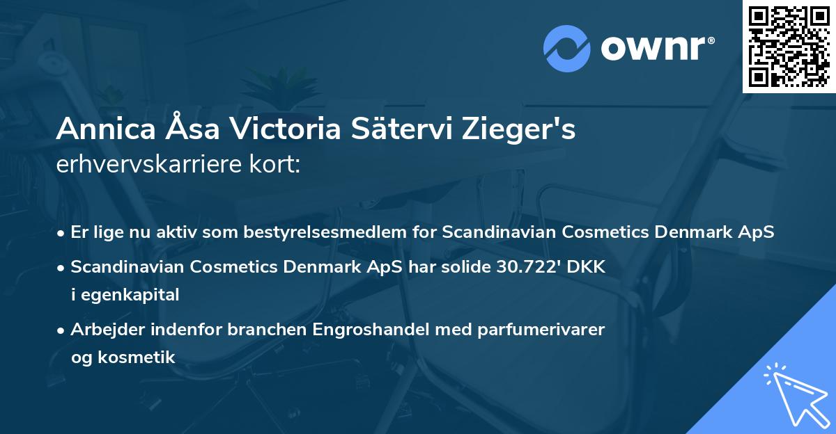 Annica Åsa Victoria Sätervi Zieger's erhvervskarriere kort