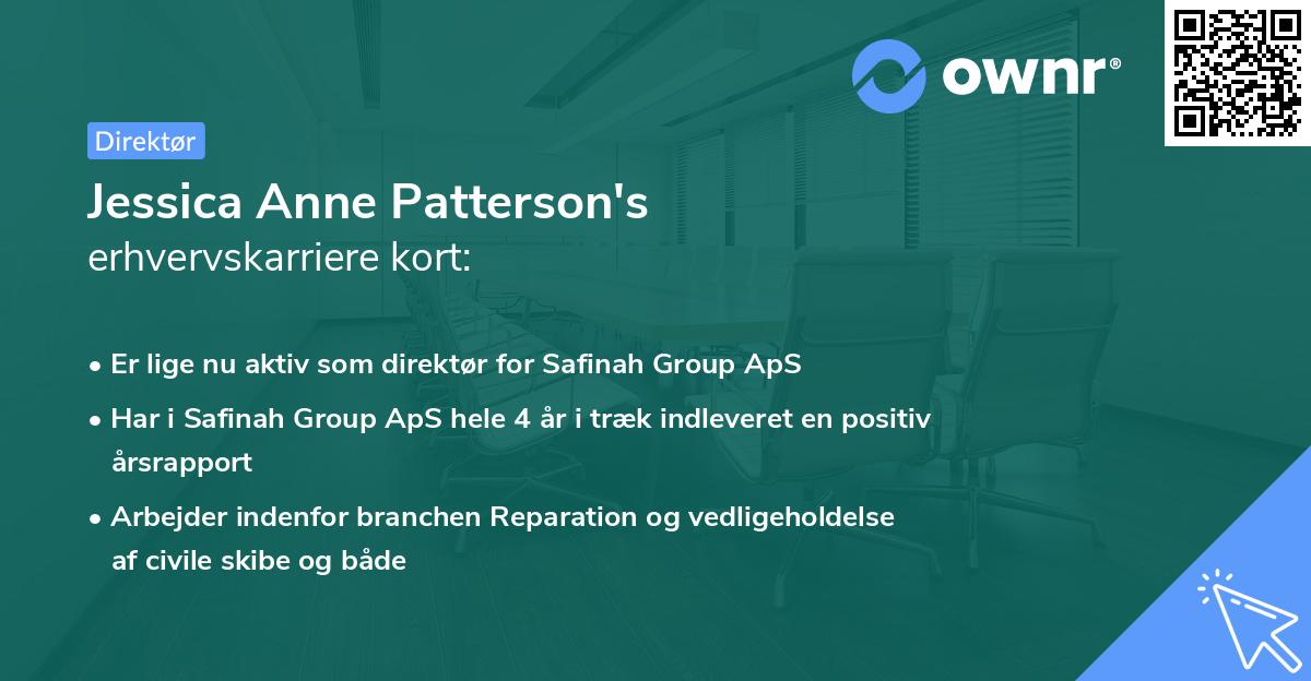 Jessica Anne Patterson's erhvervskarriere kort