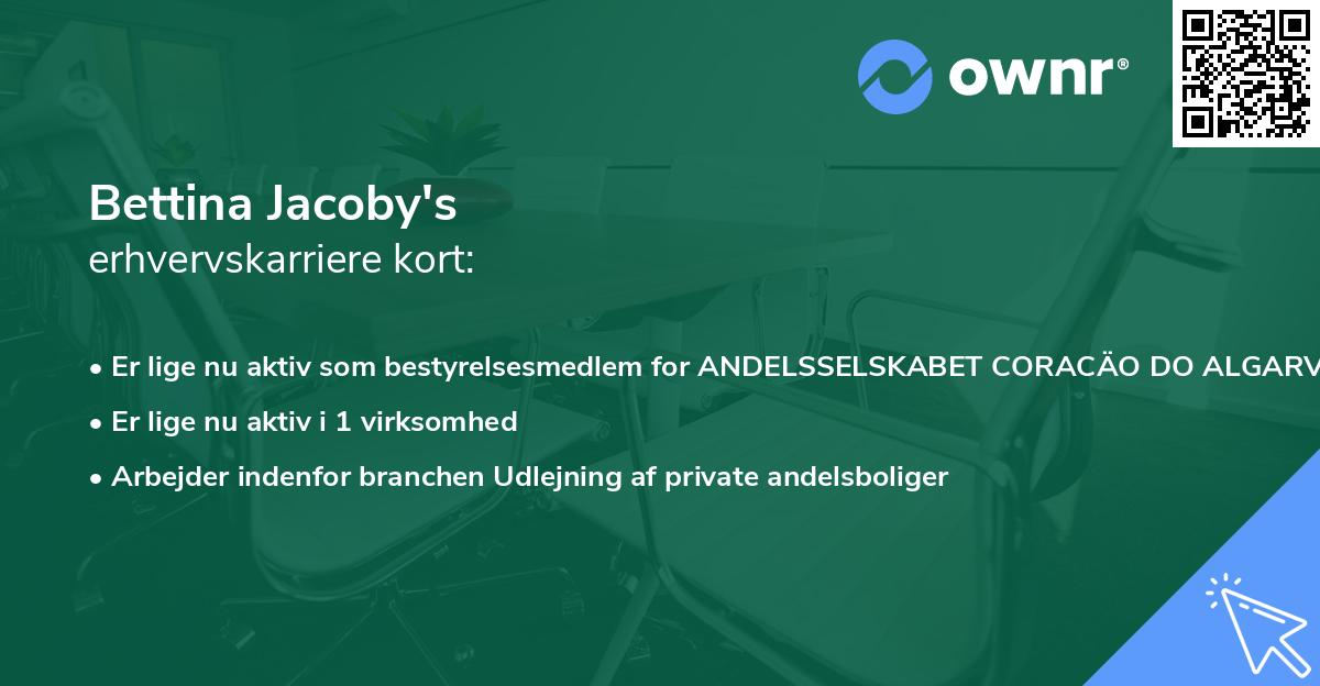 Bettina Jacoby's erhvervskarriere kort